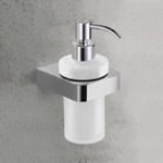 Nameeks NFA006 Soap Dispenser, Wall Mount, Frosted Glass With Chrome Mounting